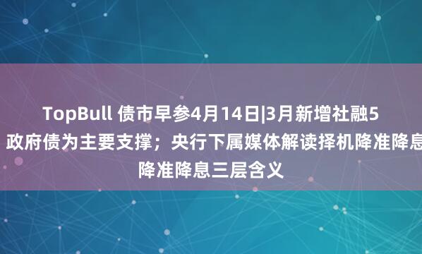 TopBull 债市早参4月14日|3月新增社融5.89万亿，政府债为主要支撑；央行下属媒体解读择机降准降息三层含义