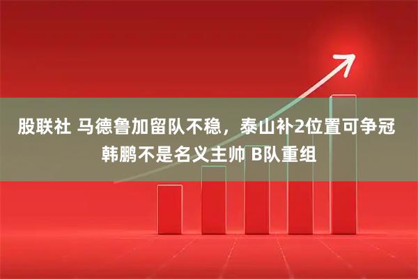 股联社 马德鲁加留队不稳，泰山补2位置可争冠 韩鹏不是名义主帅 B队重组